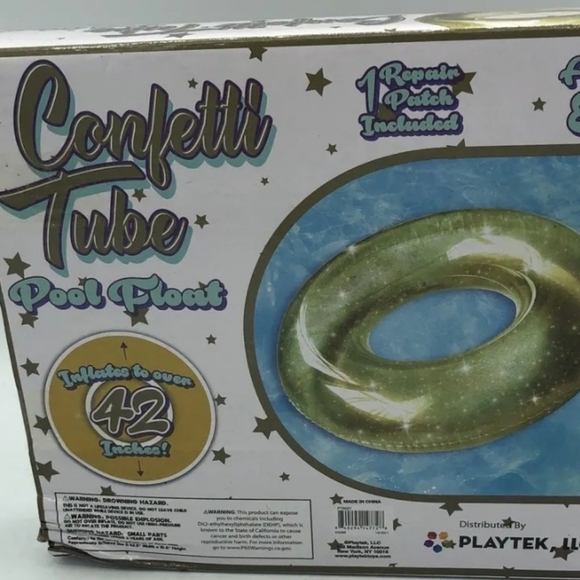 Playtek Pool Float, Large Round Glitter Glitter Swim Tube, Durable Floats Tube. - Picture 3 of 3